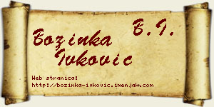 Božinka Ivković vizit kartica